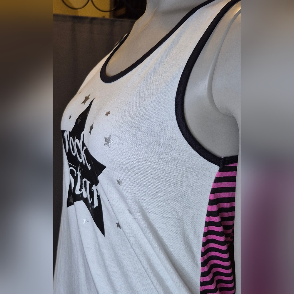 Rock Star Tank Top - White and Black - Picture 10 of 14